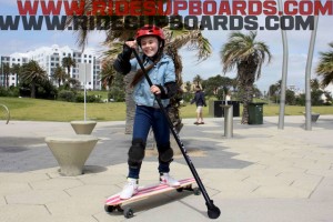 Land Paddling stand-up paddling (SUP), skateboarding. The "Big Stick" is the main tool you need to Land Paddle your skateboard